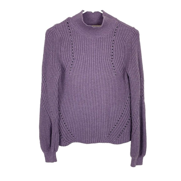 Marine Layer Sweater Womens‎ Size XS Purple Knit Erin Mockneck Balloon Sleeve - Picture 1 of 11
